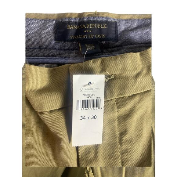 NWT Banana Republic Gavin Straight Fit Chinos Tan Size 34 x 30 - Picture 4 of 8